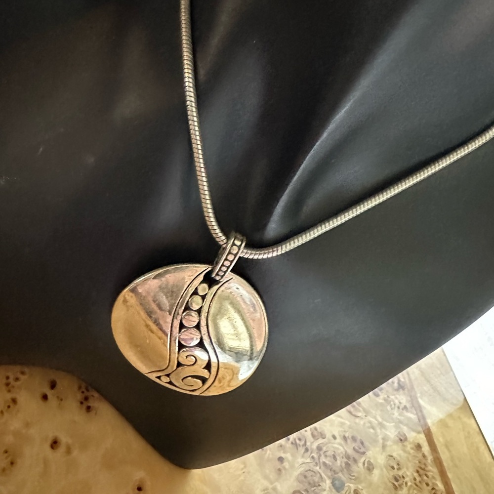 Brighton A La Mode Medallion Pendant Necklace Curved Circle